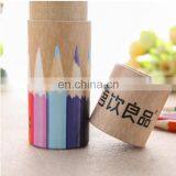 Factory Price Customized Brown Kraft Cardboard Paper Cylinder Box for Colorful Pencil Packaging thumbnail-1