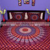 Indian Mandala Red Duvet Cover Ethnic Quilt Covers Hand Screen Printed Doona Cover Blanket With Pillow Cover