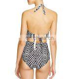 Placement Print Hollow Sexy Mayokini Swimwear Female One Piece Bathing Suits Women Monokini Ladies Swimsuit thumbnail-3