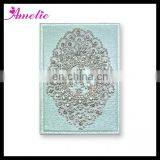 AC107 With Pearl Handmade Customized Luxurious Blue India Wedding Card