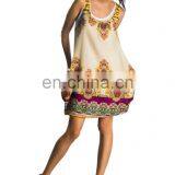 Cotton Beach Style Short Dress Latest Simple and Unique Tunic Cheap Wholesaler India thumbnail-1