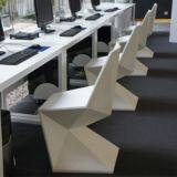 Fiberglass Diamond-shaped Back-rest Chair Dinning Chair thumbnail-4