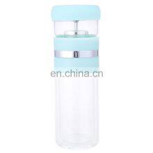 Custom 400ml High Quality Glass Bottle Drinking Cup With Tea Infuser
