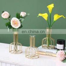 Modern  Flowers Mini Plant Pot Indoor Flower Hydroponic Container Vase Metal Iron Flower Pot Stand planter