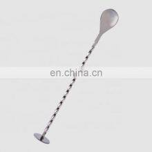 Factory Direct Customized Twisted Metal Stainless Steel Spinning Cocktail Bar Spoons
