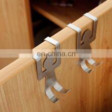 2Pc Stainless Steel Storage Rack for Kitchen Lovers Shaped Hooks Hanger Clothes Towel Home Cabinet Door Hanger Rack Tool thumbnail-4