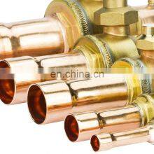 Air Conditioner Refrigeration Ball Valves Welding Connection Brass Copper Ball Valve With Access Port Good Quality thumbnail-2