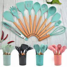 Wholesale 12 Pieces Silicone Kitchen Utensil Set Stainless Steel Kitchenware thumbnail-1