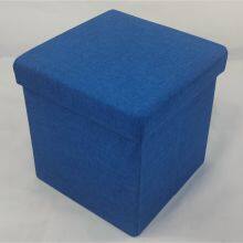 Linen Foldable Storage Ottoman thumbnail-4
