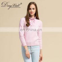 Wholesale Women's Keep Warm Pullover Pink Ladies Cable Cashmere Sweater thumbnail-3