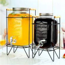 Juice Can Glass Beverage Dispenser - Large Capacity Glass Jar With Built-in Spigot, Ideal for Home Parties and Daily Use thumbnail-2