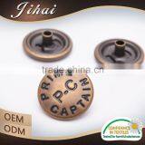 Antique Brass Fasterners Round Stock Metal Custom Snap Button thumbnail-3