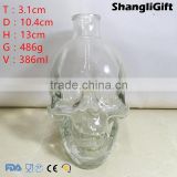 New Design Skull Glass Bottle For Wine Special Bottles With Cork