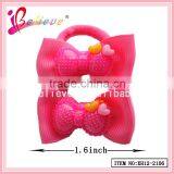 Plastic Bow Girls Ponyholder Ribbon Bow Covered Elastic Hair Bands (XH12-2106) thumbnail-3