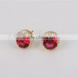 Fashion 925 Sterling Silver Red Zircon Colorful Jewelry Wholesale Stud Earrings thumbnail-6