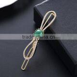 Neoglory Accessories Beautiful Green and Blue Zircon Crystal Vertical Clip Hair Pin thumbnail-3