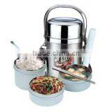 Stainless Steel 3 Layers Collapsible Thermos Lunch Boxes With Fork and Chopstick Quality Choice
