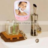3X magnifying warterproof led bathroom shaving mirror with razor hook for men