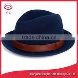Men's 100% Wool Felt Soft & Crushable Stingy Brim Trilby Fedora Hats thumbnail-3