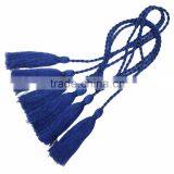 Handmade Yarn Dye Cotton Braided Cord With Double Tassle End thumbnail-2