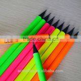 7" Standard Size Round Shape Neon Color Body Black Wood Pencil Sharpened With Dipped Top thumbnail-3