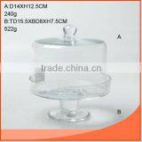 Elegant a Whole Set of Transparent Glass Cake Cover and Base Wholesale thumbnail-1