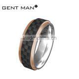 Wholesale Fashion New Design 8mm Tungsten Carbon Fiber Ring With cz thumbnail-4