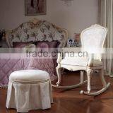 Royal European French Furniture Antique White Bedroom Sets Bed Bedside Table Wardrobe Dressing Table Bench Commode Chair thumbnail-2