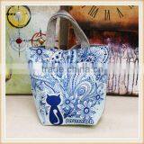 Cotton Paris Printing Leather Handbag thumbnail-4