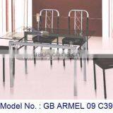 Glass Dining Set With Metal Furniture thumbnail-1