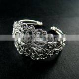 Vintage Style Filigree Base Tray Bezels Silver Plated Brass Bracelet Blank Cuff DIY Supplies 1900051 thumbnail-3