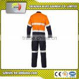 hi Vis Yellow Navy Custom Embroidered Reflective Protective Oil Resistant Coverall thumbnail-5
