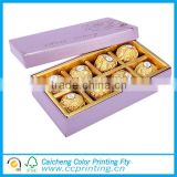Popular cardboard paper candy/chocolate/cake packing box with handle and clear window