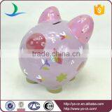 2015 Hotsale Purple Unbreakful Handprinting Ceramic Piggy Coin Bank Wholesale for Gift thumbnail-5