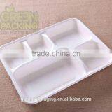 Sugarcane Bagasse 5-compartment Food Container With PET Lids thumbnail-4