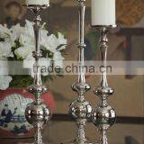 Decorative Home Decor Silver Pillar Candle Holder thumbnail-1
