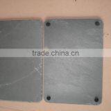 Irregular Leaf Shape Black Rough Edge Slate Coaster With thumbnail-6