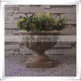 Fiberglass Outdoor Fluted Imitate Natural Stone Planters thumbnail-6