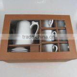 Plain White Ceramic Tea Set Coffee Cup Set Porcelain With Gift Box thumbnail-1