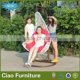 Outdoor Adult Swing Garden Moon Shape Rattan Hanging Chair thumbnail-6