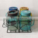 4 Pcs Promotional Glass Beverage Mug With Lid and Straw thumbnail-1