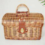 Rectangle Large Wicker Storage Basket With Lids thumbnail-1