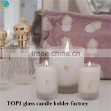 Lanterns Frosted Glass Flickering Silver Stem Votive Holder