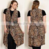Korea Womans Apparel Manufacturers Cheap 100% Polyester Leopard Print Longline Vest High Waist High Fashion Womens Clothing thumbnail-1