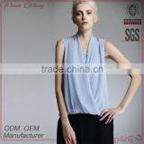 2016 Summer Clothing Directly Manufacturer Chiffon Sleeveless Latest Fashion Blouse Design thumbnail-1