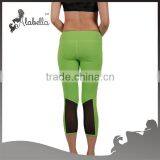 Classic 7/8 Green Yoga Mesh Capri Leggings thumbnail-3