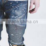 Spandex/Cotton Material and Washed Technics High Quality Men's Biker Jeans thumbnail-4