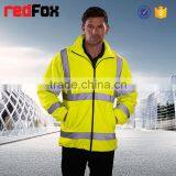 no Hood hi Vis Traffic Orange Safety Fleece Jacket thumbnail-2