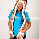 Long Eared Plush Animal Head Russian Style Fur Winter Hat thumbnail-5