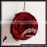 CX-P-22 Genuine Rex Fur Flower Mobile Phone Charms Fancy Keychain thumbnail-4